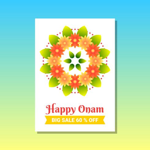 Happy Onam Creative Promotion Banners voor Zuid-India Harvest Festival vector