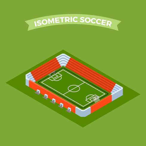 Flat isometrische voetbalstadion vectorillustratie vector