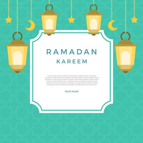Platte ramadan vectorillustratie vector