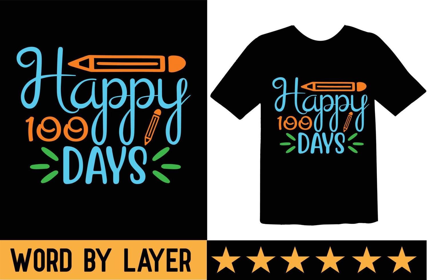 gelukkig 100 dagen SVG t overhemd ontwerp vector