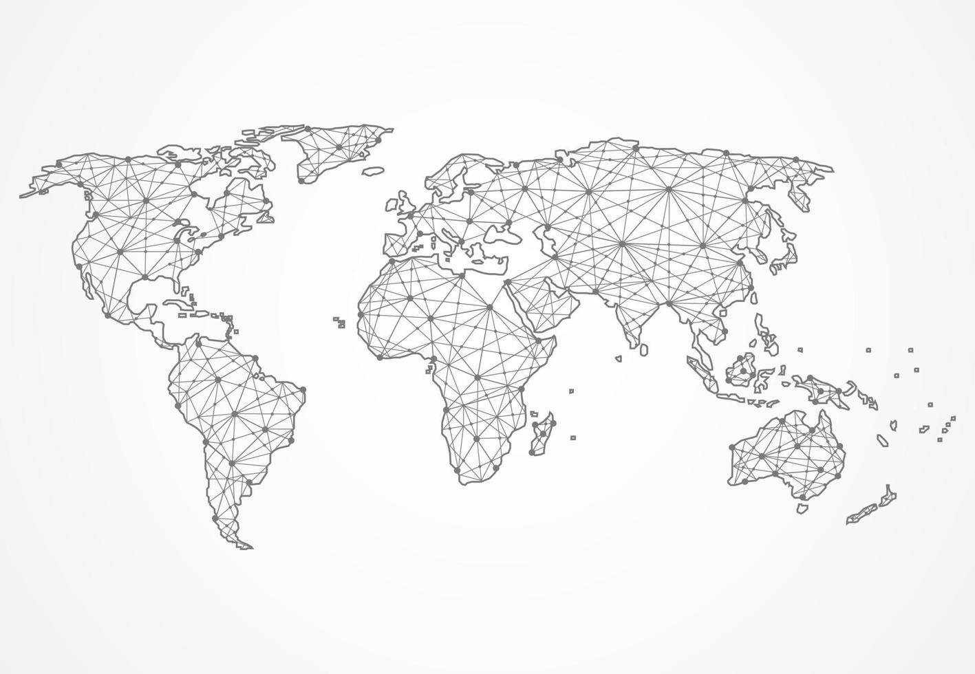 wereldwijde netwerkverbinding. wereldkaartpunt en lijnsamenstelling concept van globale zaken. vector illustratie