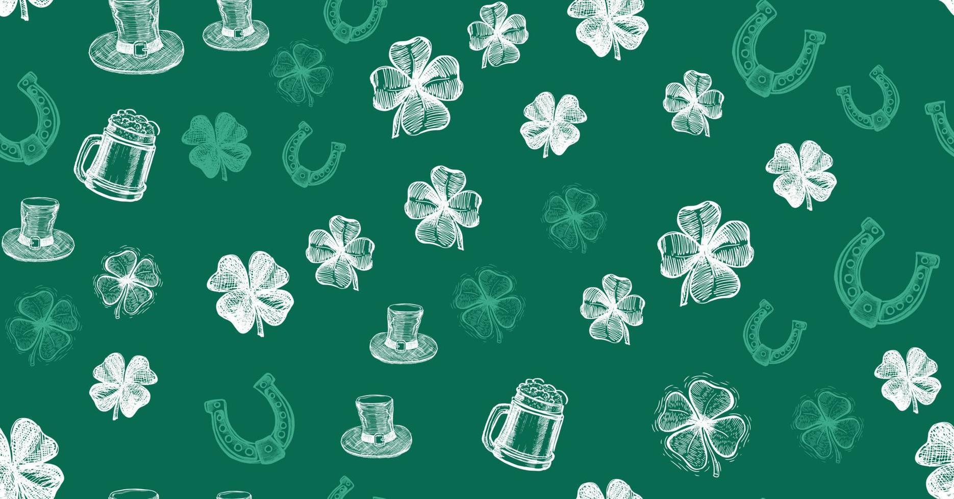 st. Patrick dag set. hand- getrokken illustraties vector