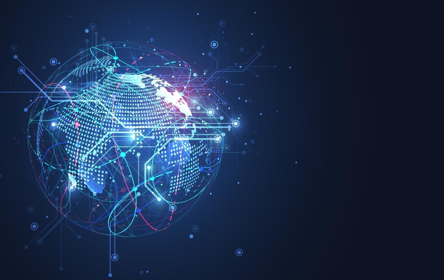 wereldwijde netwerkverbinding. wereldkaartpunt en lijnsamenstelling concept van globale zaken. vector illustratie
