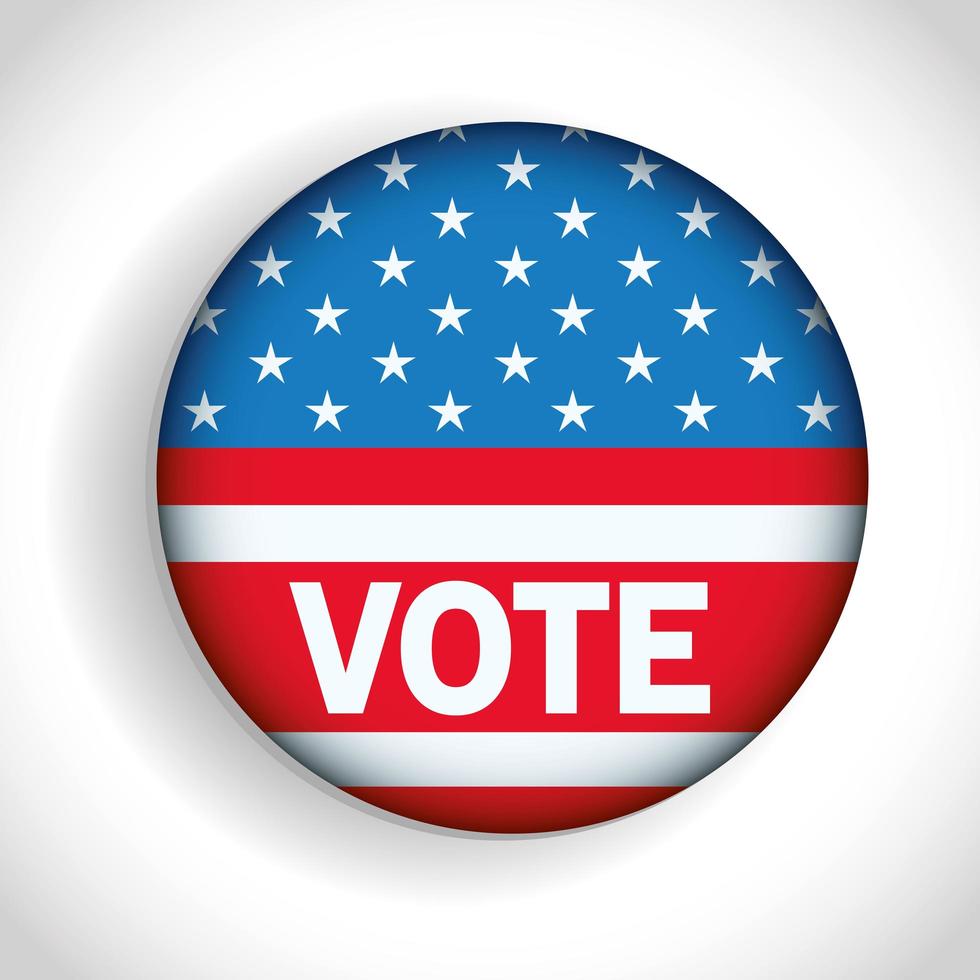 presidentsverkiezingen VS stemmen knop vector ontwerp