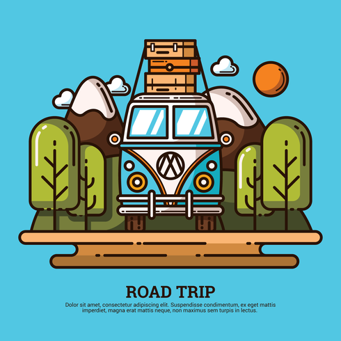 Road Trip Illustratie vector