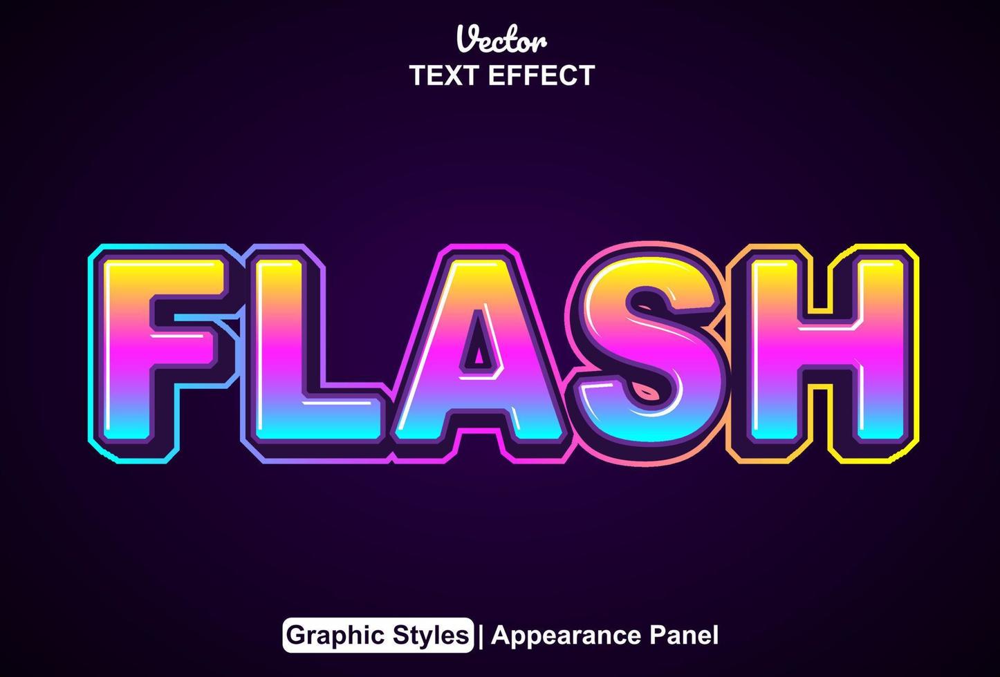 flash tekst effect met grafisch stijl en bewerkbaar. vector