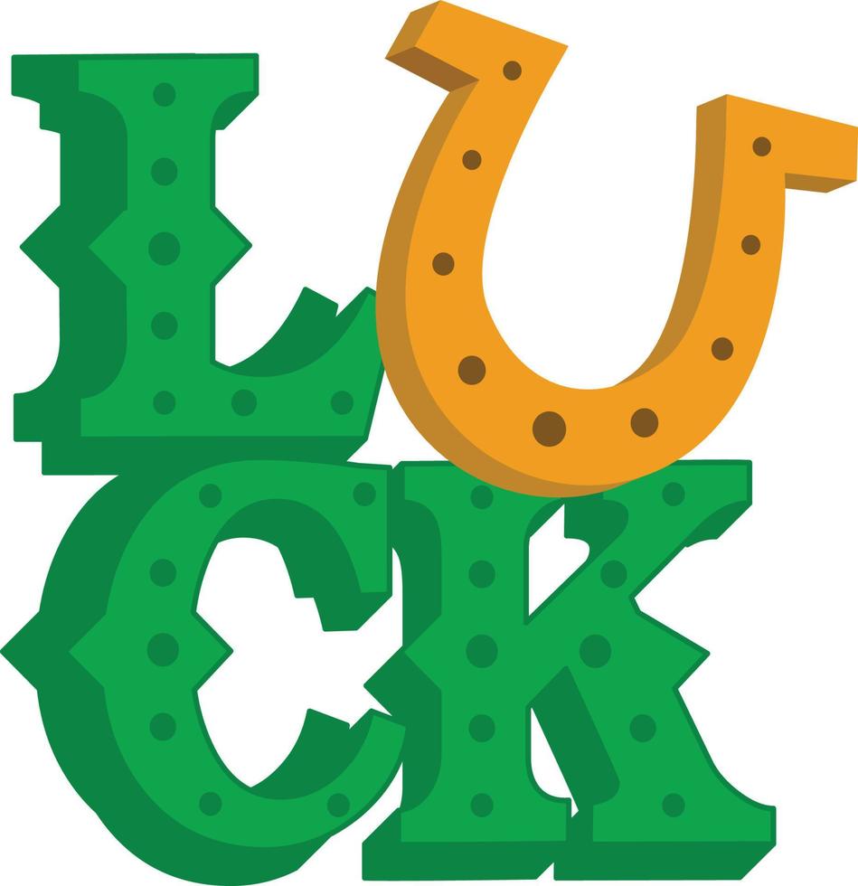 st Patrick s dag geluk woord tekst logo vector