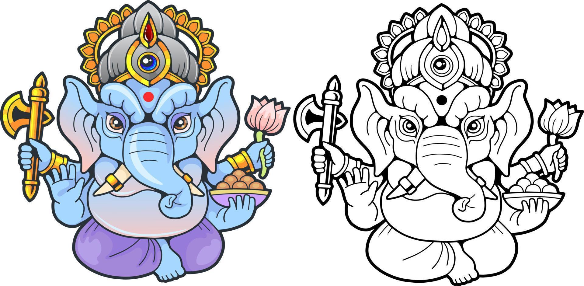 Indisch olifant god ganesha, illustratie ontwerp vector