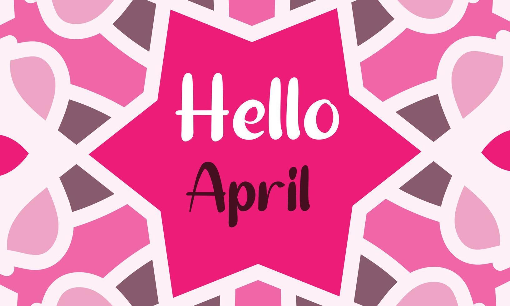 Hallo april. april maand vector met bloemen decoratie achtergrond. ontwerp sjabloon viering.