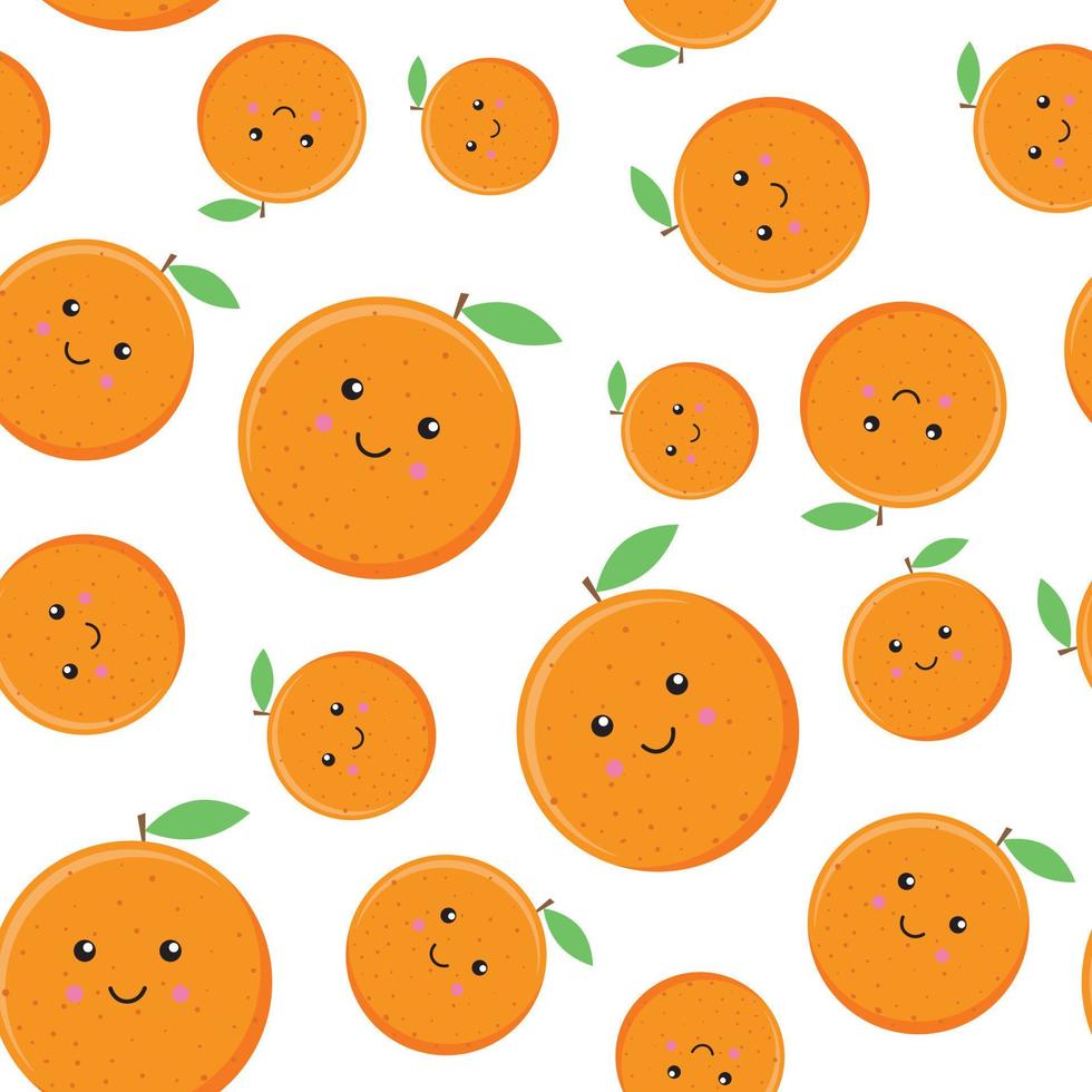 naadloos behang met tekenfilm schattig oranje. vector
