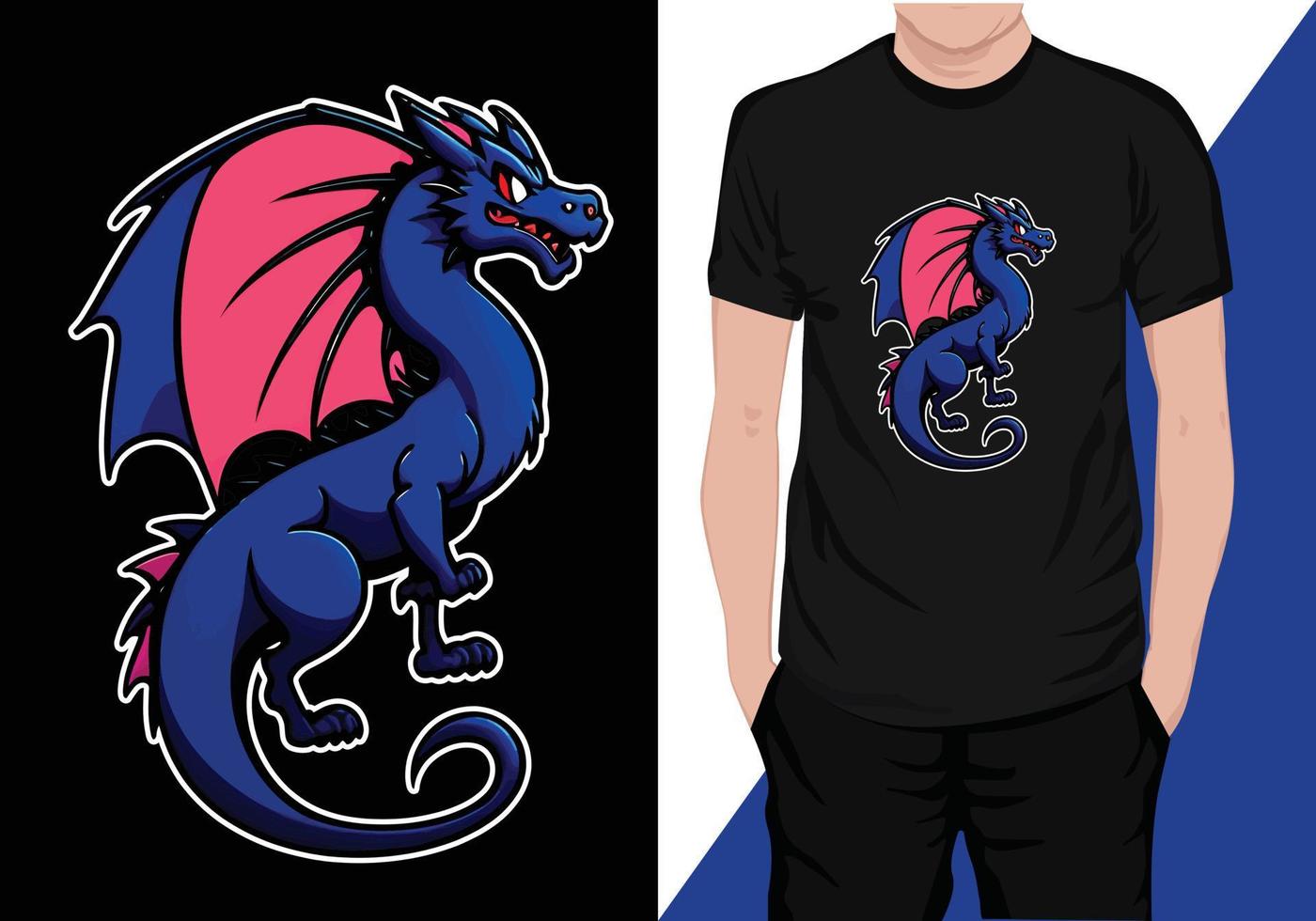 draak t-shirt ontwerp vector