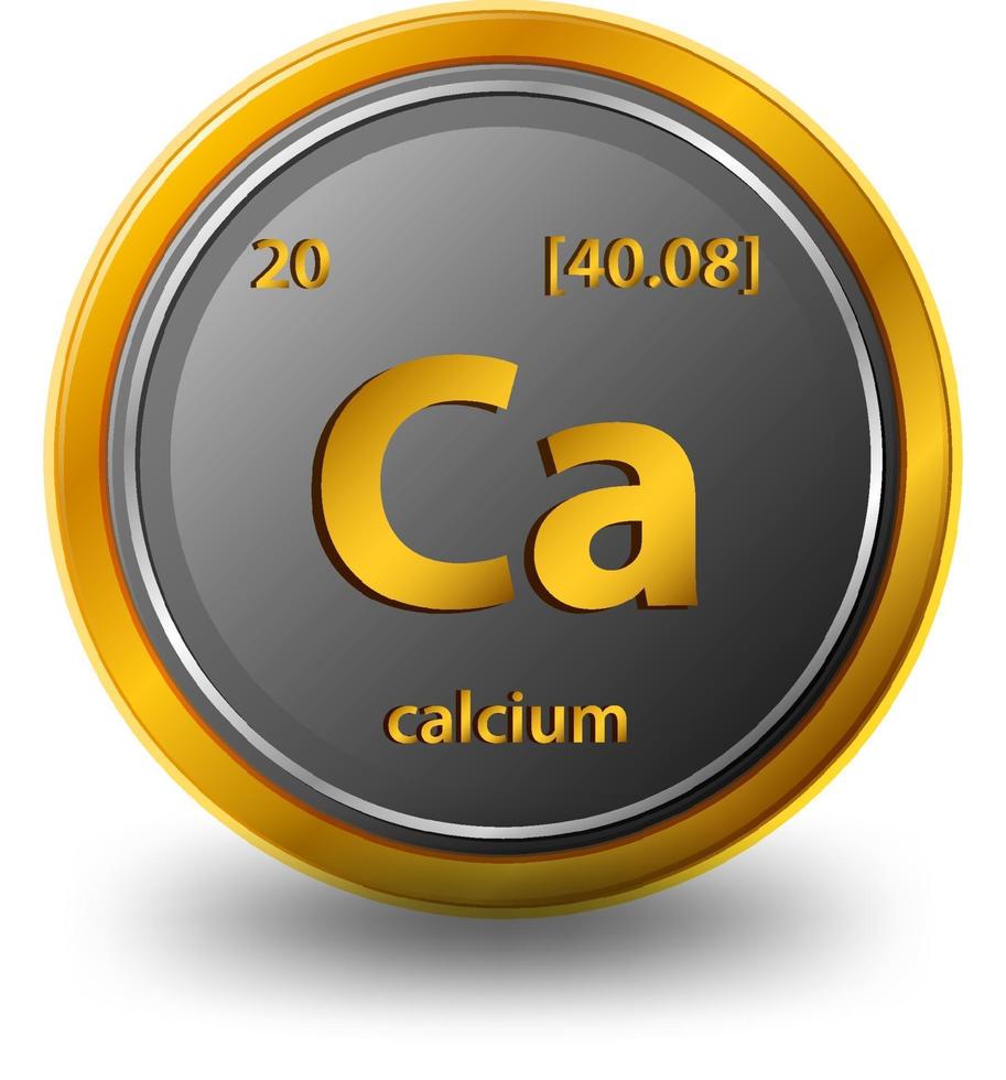 calcium scheikundig element. chemisch symbool met atoomnummer en atoommassa. vector