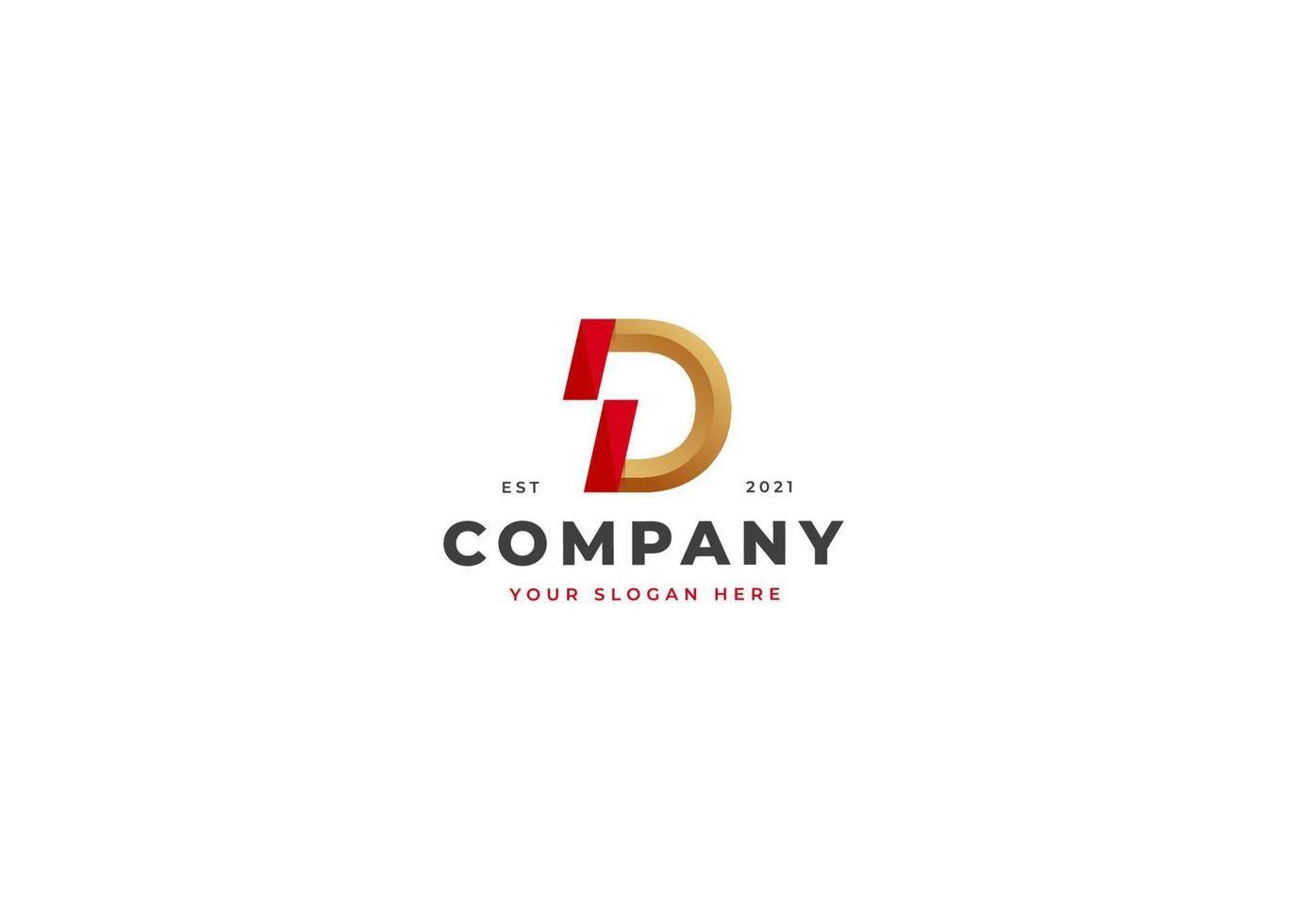 creatief brief d luxe gouden logo ontwerp concept. eerste symbool voor zakelijke bedrijf identiteit. alfabet vector element