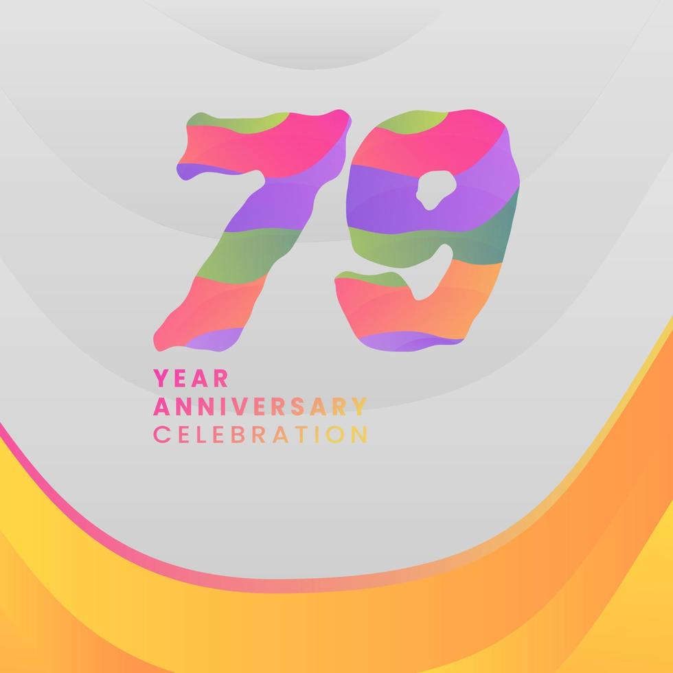 79 jaren verjaardag viering. abstract getallen met kleurrijk Sjablonen. eps 10. vector