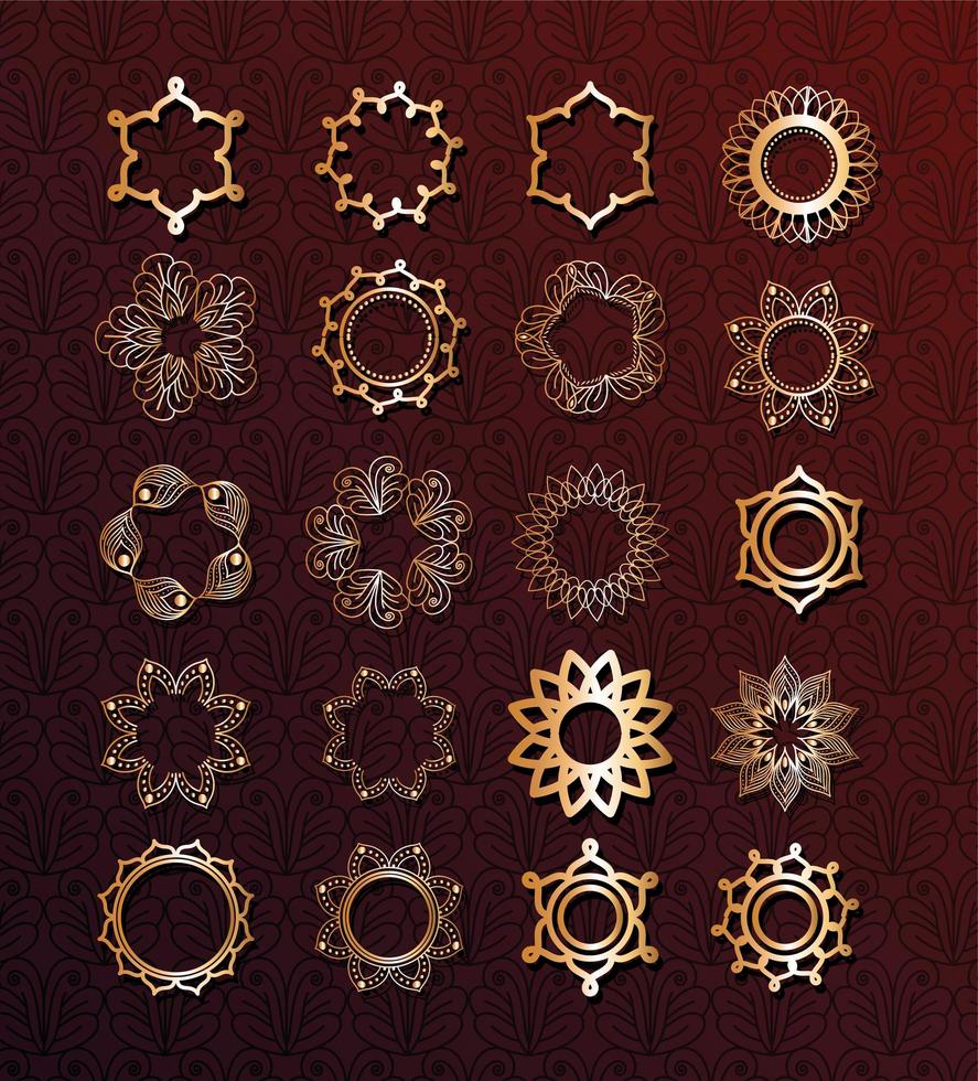 gouden mandala set vector