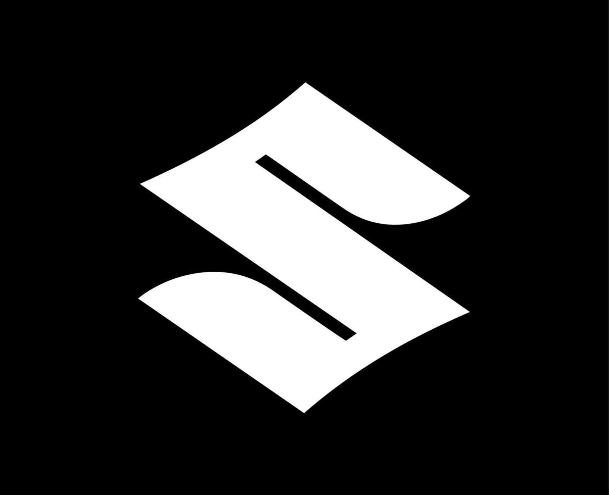 suzuki merk logo auto symbool wit ontwerp Japan auto- vector illustratie met zwart achtergrond