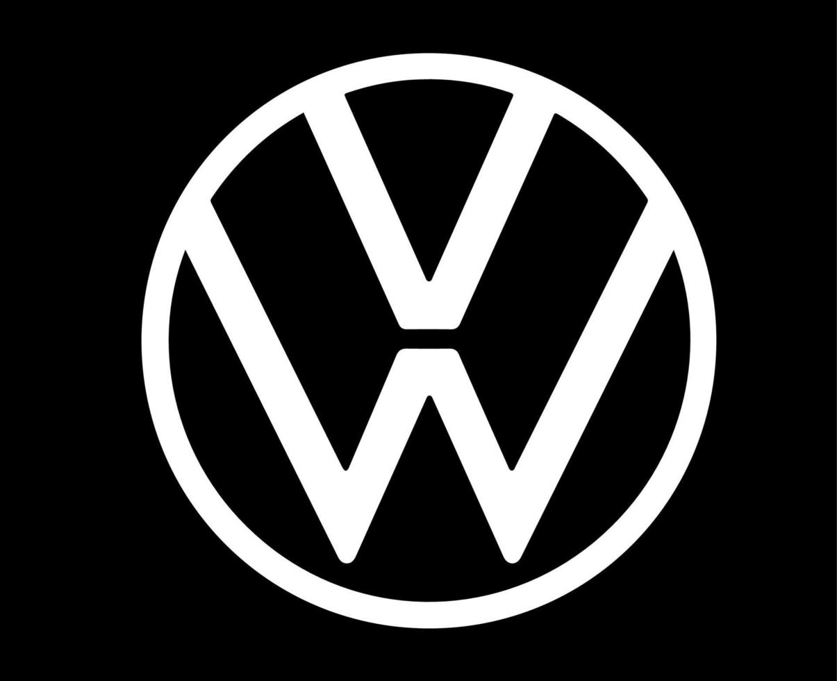 volkswagen logo merk auto symbool wit ontwerp Duitse auto- vector illustratie met zwart achtergrond
