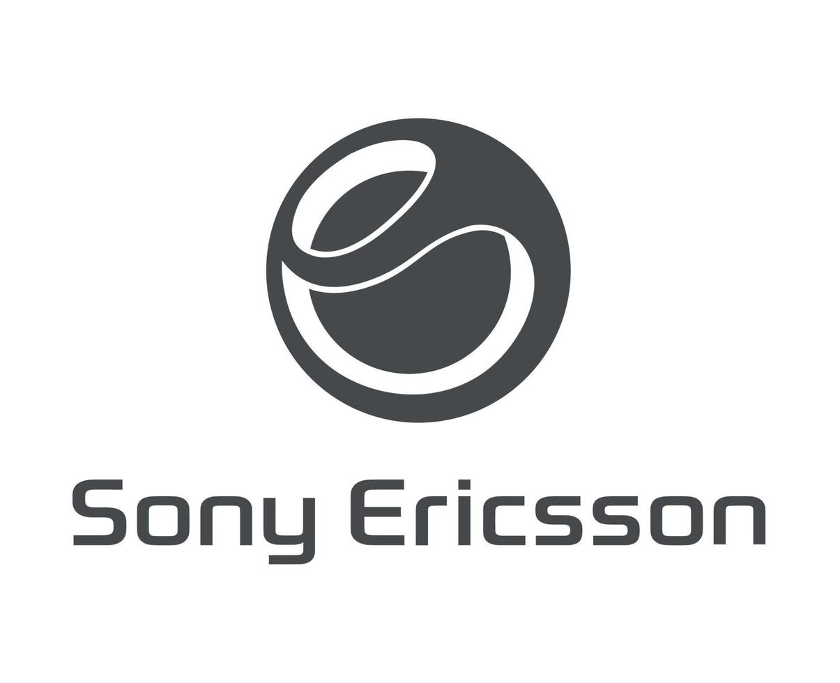 Sony ericsson logo merk telefoon symbool met naam grijs ontwerp Japan mobiel vector illustratie