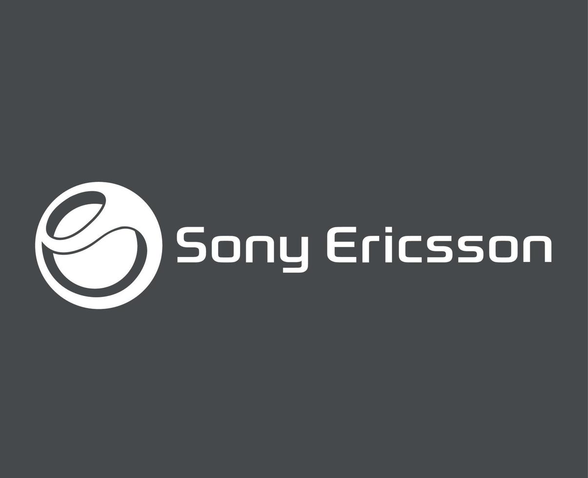 Sony ericsson merk logo telefoon symbool met naam wit ontwerp Japan mobiel vector illustratie met grijs achtergrond