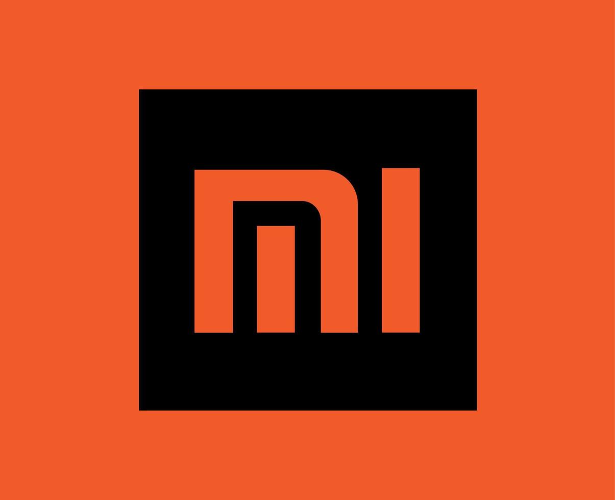 xiaomi logo merk telefoon symbool ontwerp Chinese mobiel vector illustratie zwart en oranje