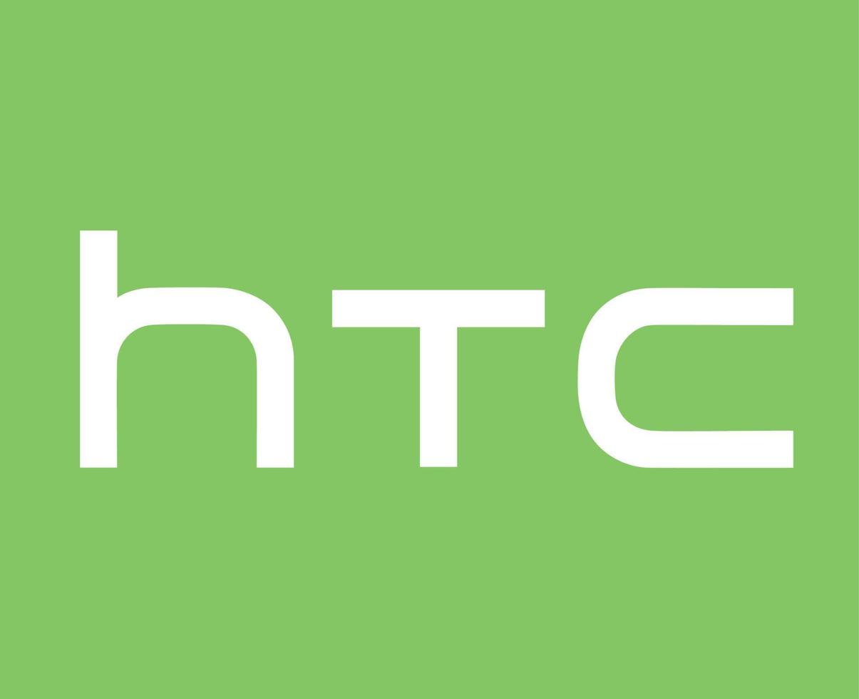 htc merk logo telefoon symbool naam wit ontwerp Taiwan mobiel vector illustratie met groen achtergrond