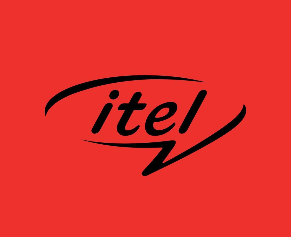 itel merk logo telefoon symbool zwart ontwerp China mobiel vector illustratie met rood achtergrond