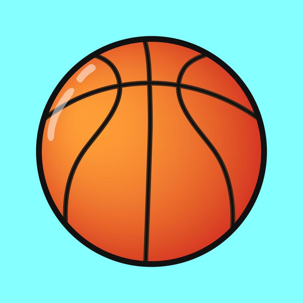 schattig grappig basketbal. vector hand- getrokken tekenfilm kawaii karakter illustratie icoon. geïsoleerd Aan blauw achtergrond. basketbal bal karakter concept