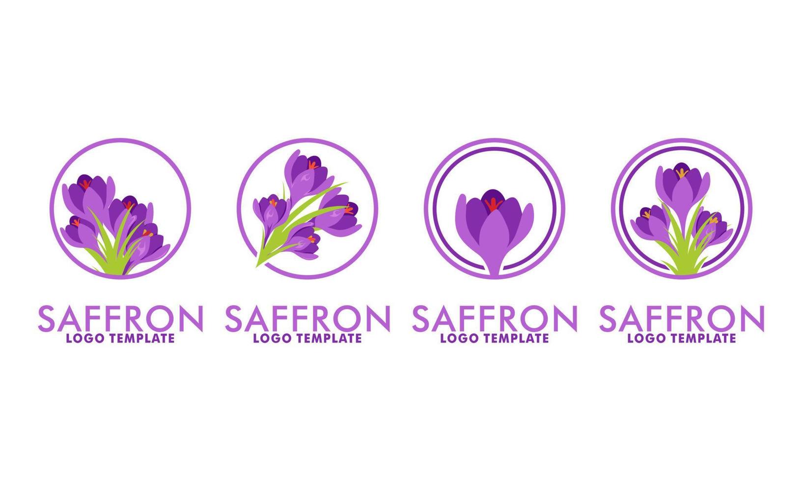 reeks van saffraan logo sjabloon, saffraan vector geïsoleerd Aan wit achtergrond