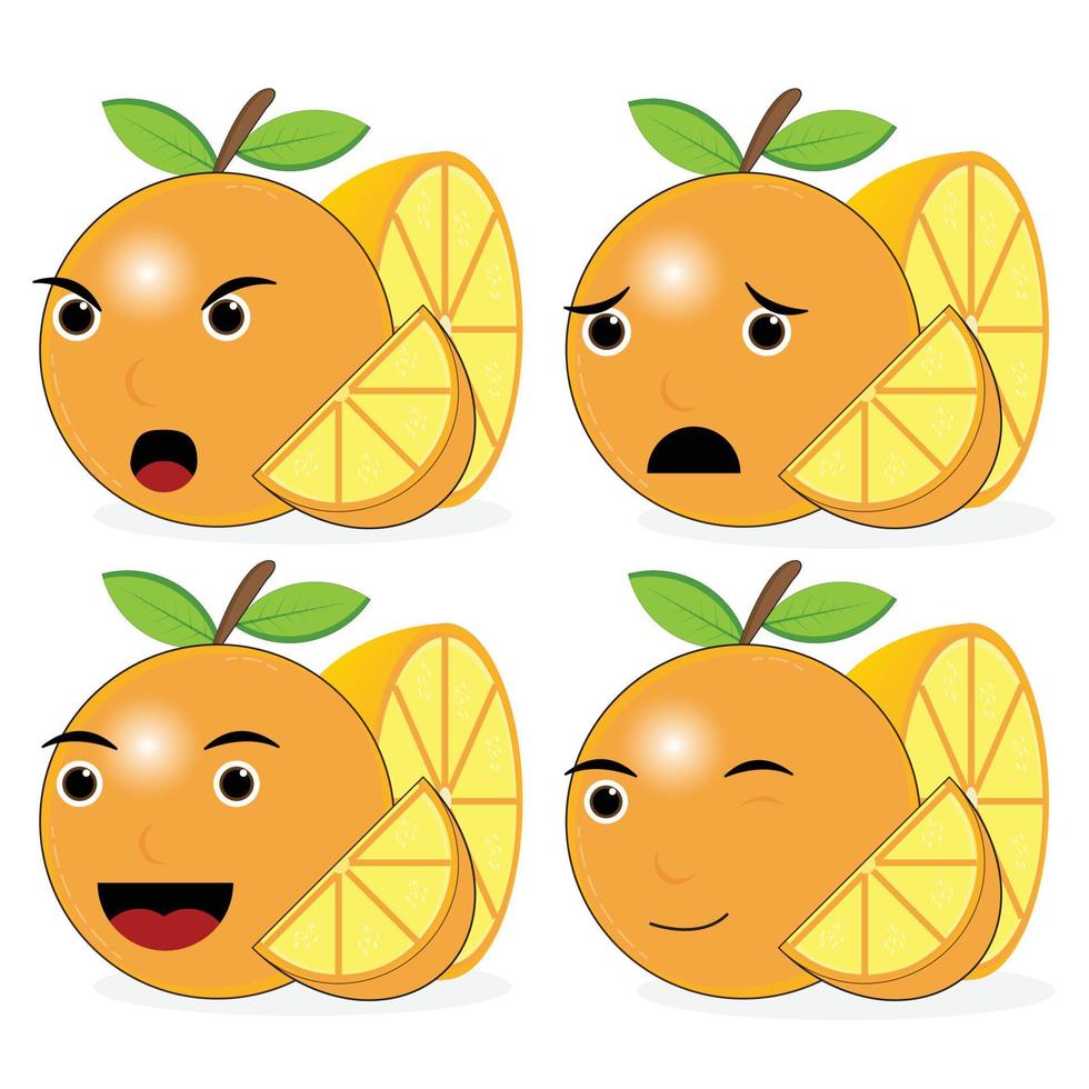 oranje emoticon en illustratie Aan wit achtergrond vector