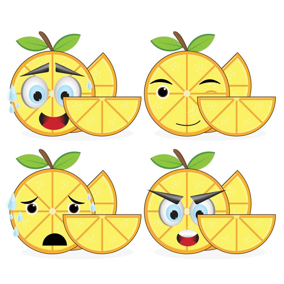 oranje emoticon en illustratie Aan wit achtergrond vector