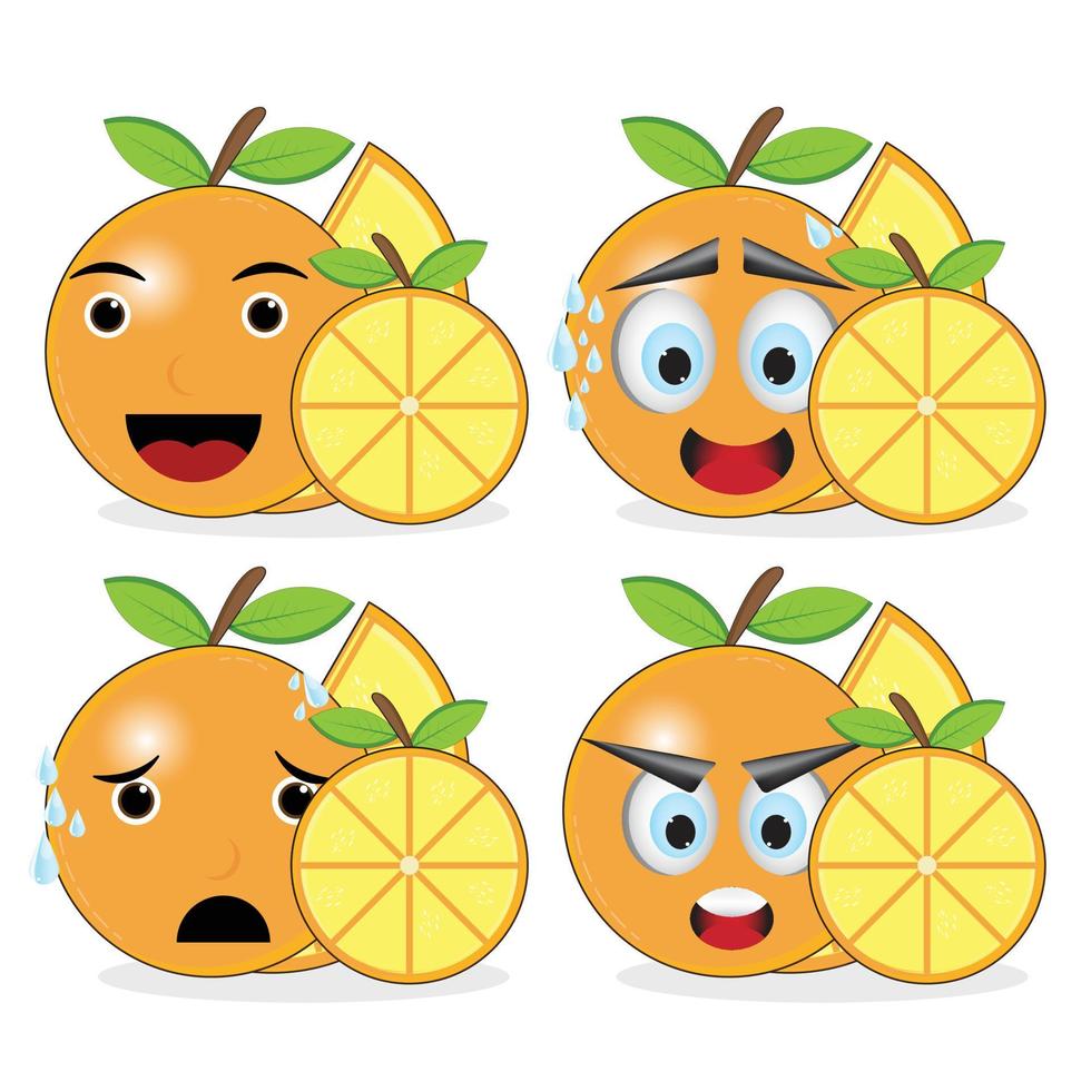 oranje emoticon en illustratie Aan wit achtergrond vector