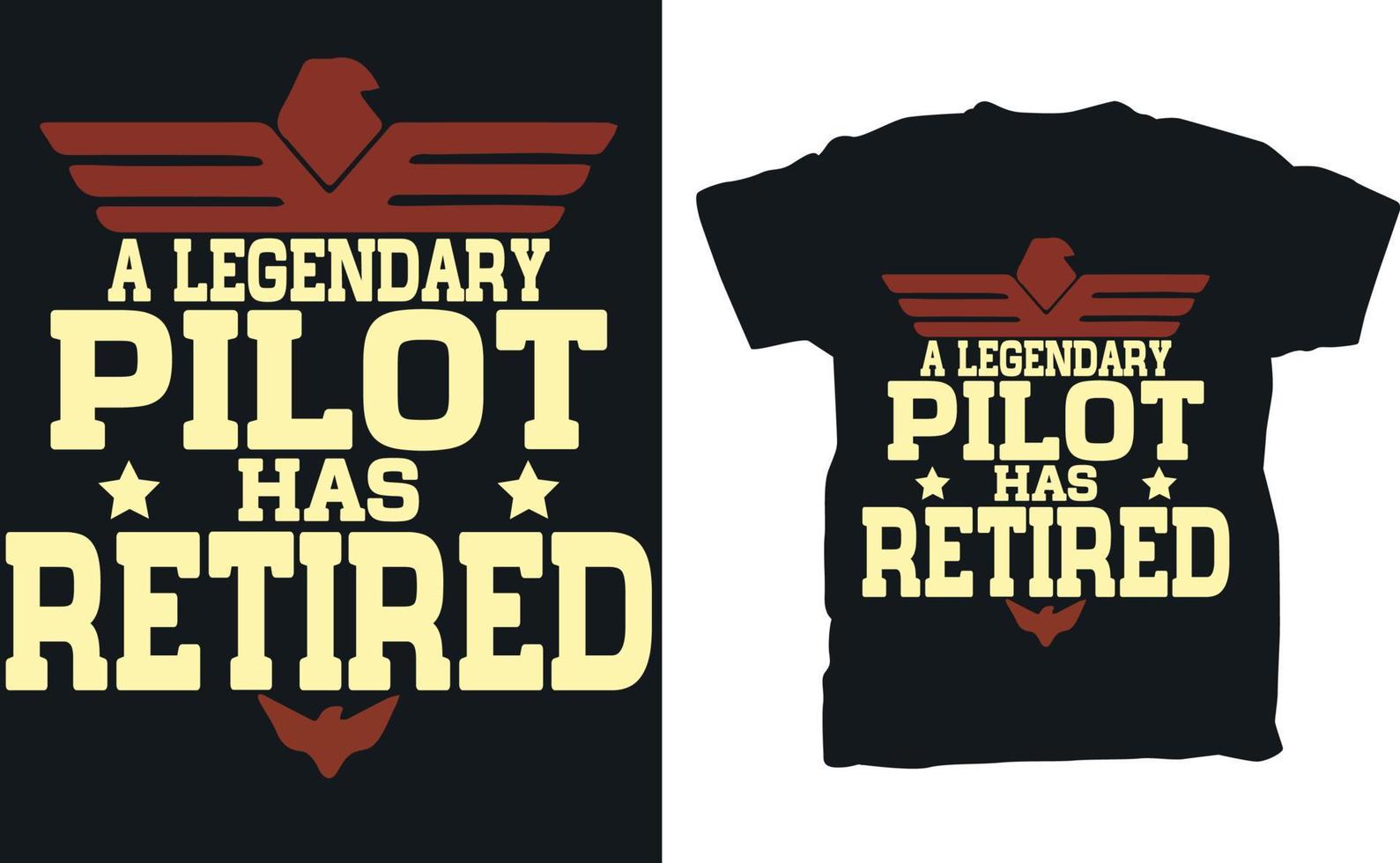 gepensioneerd piloot vliegtuig cabine bemanning vliegtuig luchtvaart gezagvoerder t-shirt vector