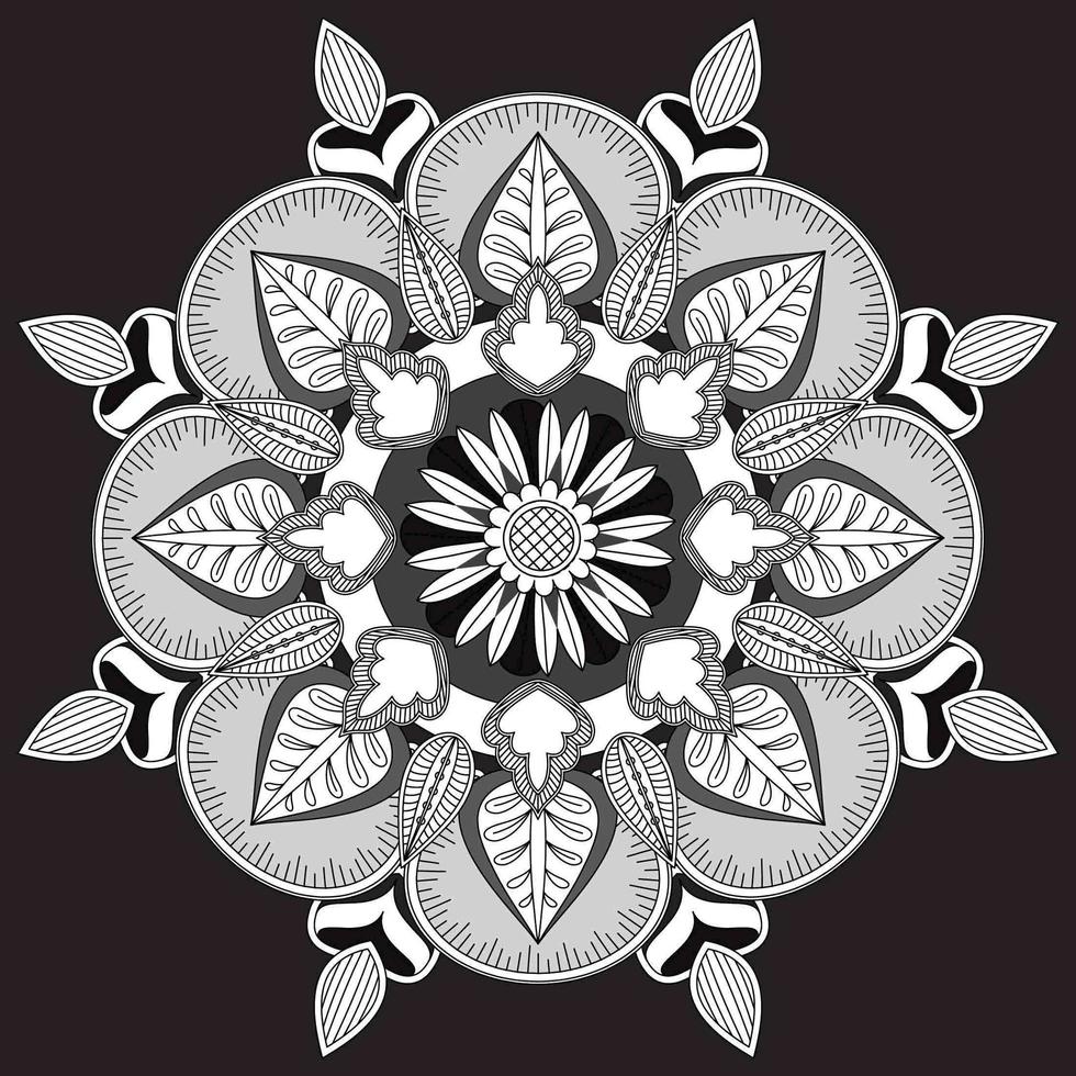 circulaire bloemmotief in de vorm van mandala, decoratief ornament in oosterse stijl vector