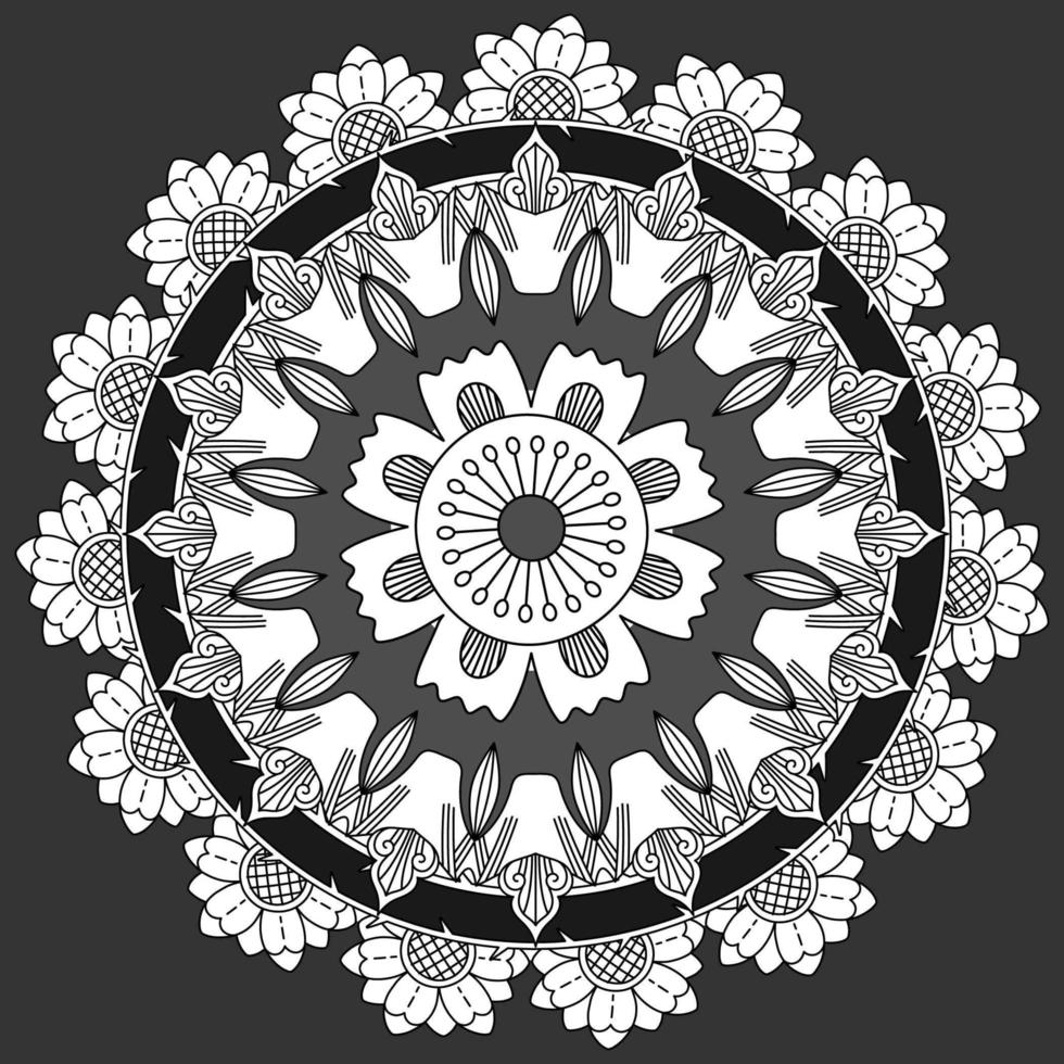 circulaire bloemmotief in de vorm van mandala, decoratief ornament in oosterse stijl vector