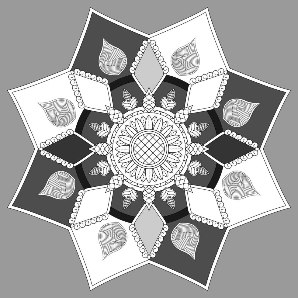 circulaire bloemmotief in de vorm van mandala, decoratief ornament in oosterse stijl vector