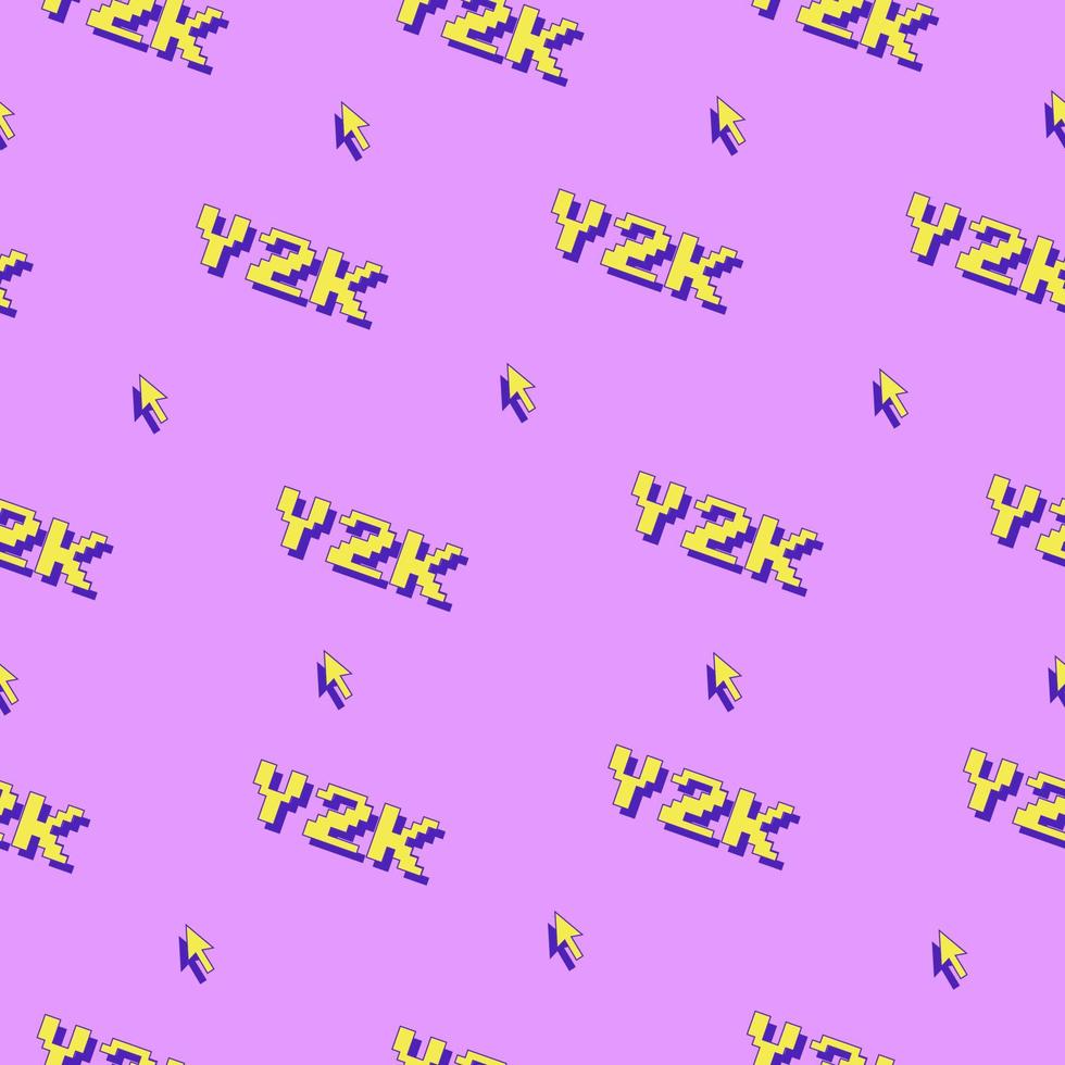 y2k patroon, jaren 2000, jaren 90, nostalgie, cursor, modieus vector illustratie