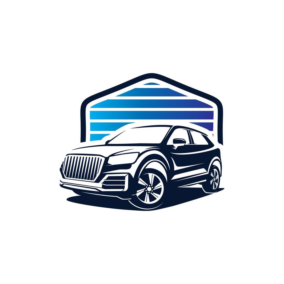 wijnoogst modern suv auto logo ontwerp vector