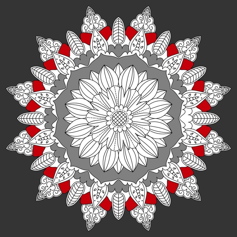 circulaire bloemmotief in de vorm van mandala, decoratief ornament in oosterse stijl vector