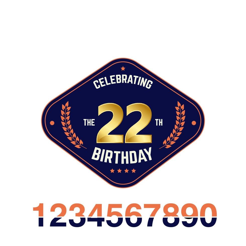 22-jarig jubileum logo ontwerp illustratie vector