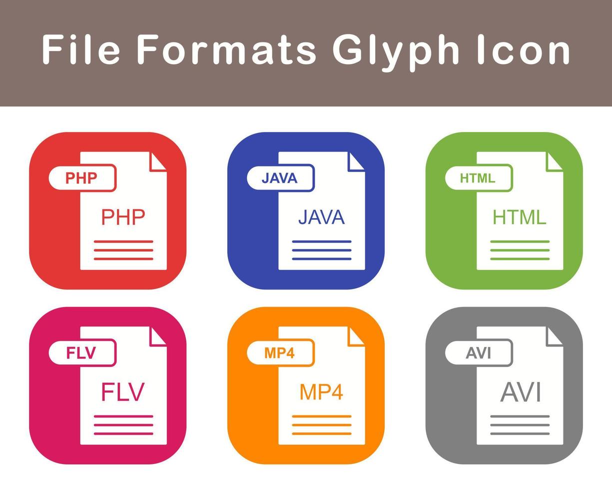 het dossier formaten vector icoon reeks