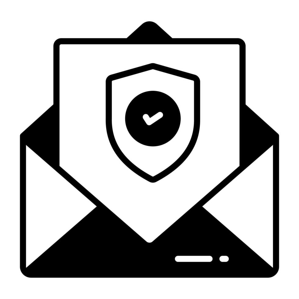 veiligheid schild met mail vector ontwerp van e-mail bescherming, bewerkbare icoon