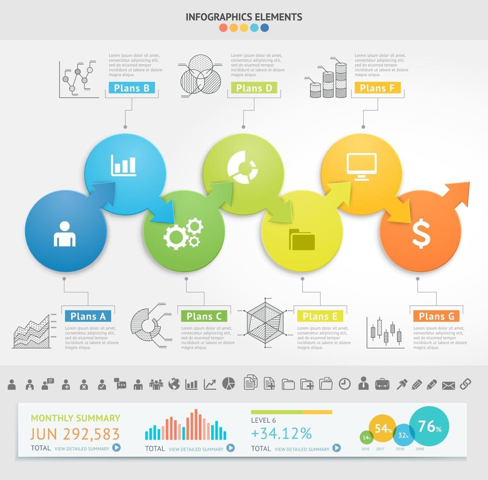 zakelijke infographics ontwerpsjabloon. vector illustratie. kan worden gebruikt voor werkstroomlay-out, diagram, nummeropties, opstartopties, webontwerpen.