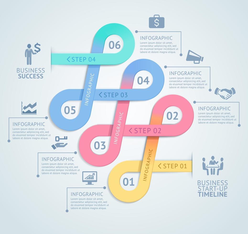 infographics ontwerpsjabloon. vector illustratie. kan worden gebruikt voor werkstroomlay-out, diagram, nummeropties, opstartopties, webdesign