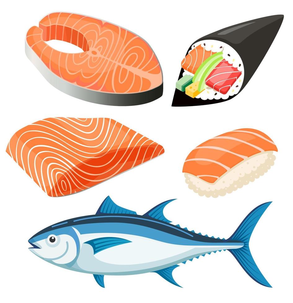 zalmfilet vectorillustratie. vector