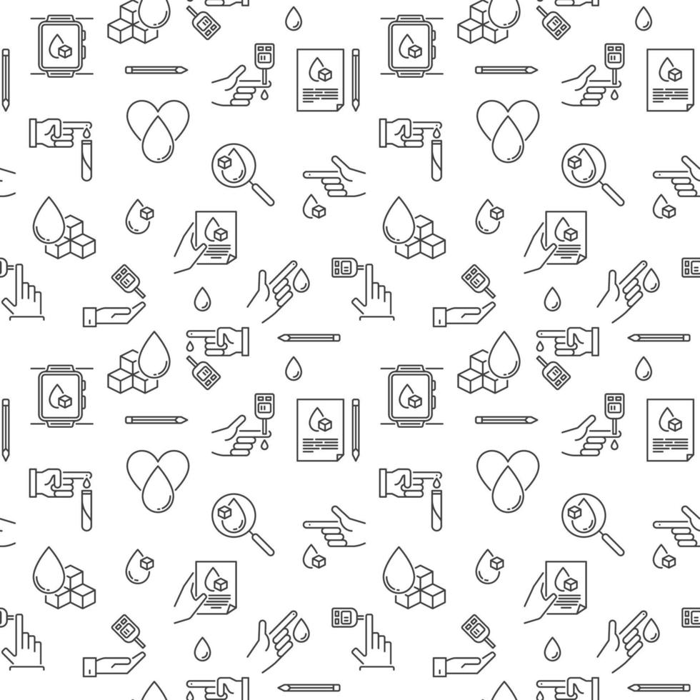 glycemie vector gemakkelijk naadloos achtergrond. glucose in bloed test concept patroon