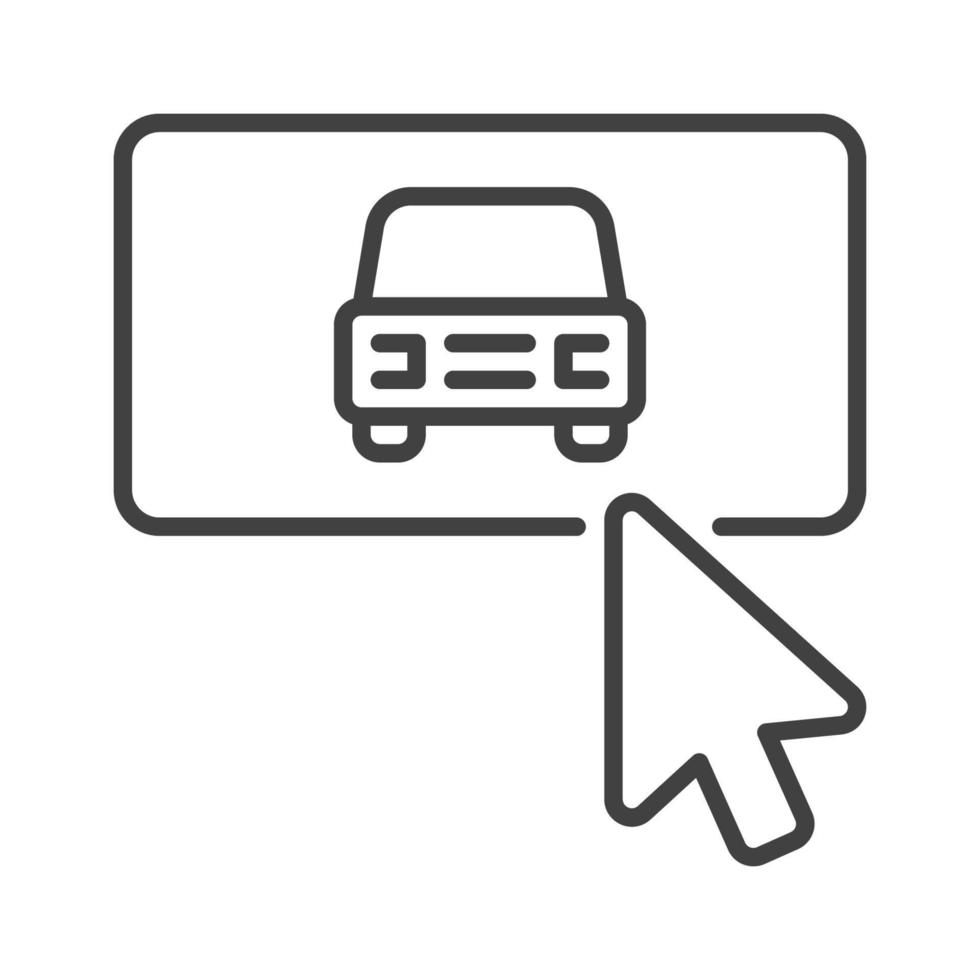 muis Klik Aan auto knop vector online reservering concept schets icoon