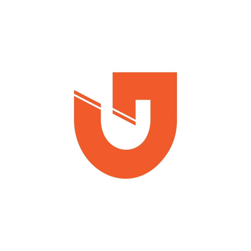 brief uj gemakkelijk meetkundig logo vector