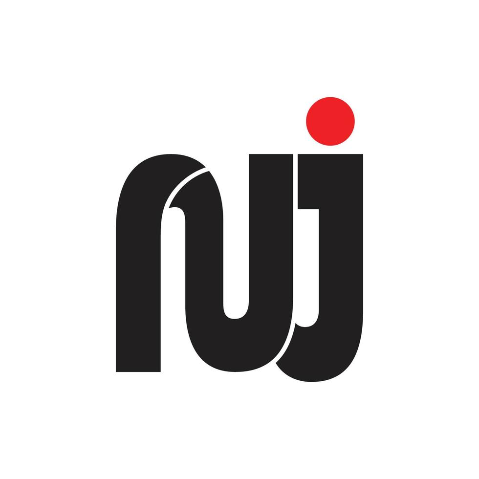 brief nj gemakkelijk meetkundig logo vector