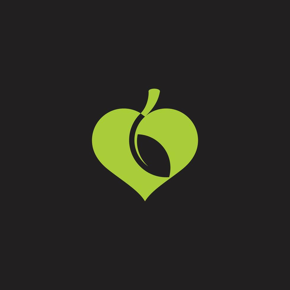 blad liefde vorm groen gemakkelijk meetkundig logo vector