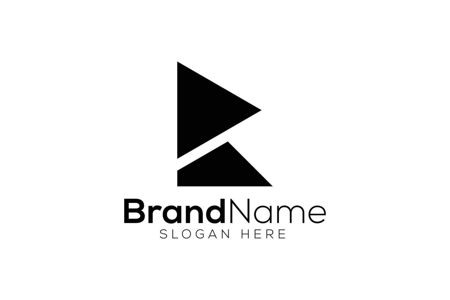 creatief brief r Speel icoon logo ontwerp sjabloon vector